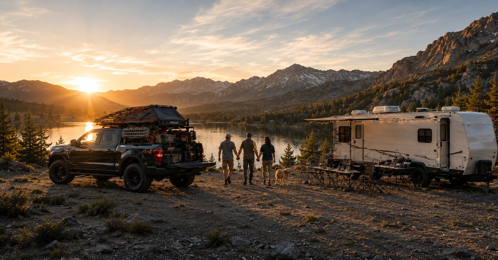 Rooftop tent on truck