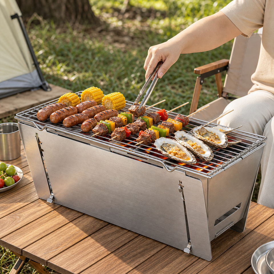 Portable Folding Charcoal Grill